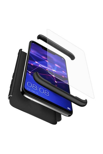 Dali Protective case 360 compatible with Huawei Mate 20 Lite, plastic protective film included, Black