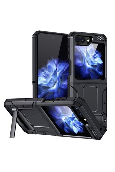 Dali Protective Case for Samsung Galaxy Z Flip 5, Hybrid Armor Kickstand, Reinforced Edges, TPU, Black