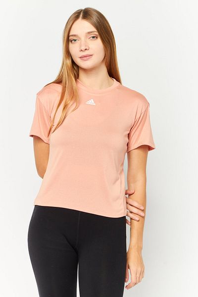 adidas Women Sportswear Fit Short Sleeves Training Top, Coral