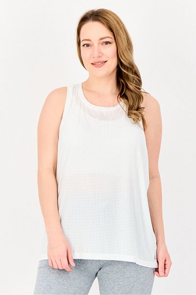 Reebok Women Sportswear Fit Graphic Print Sleeveless Running Tank Top, White