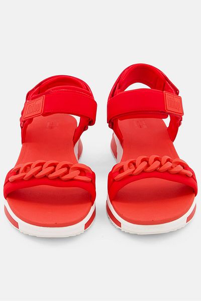 Fitflop Women Chain Back Strap Velcro Closure Sandals, Red
