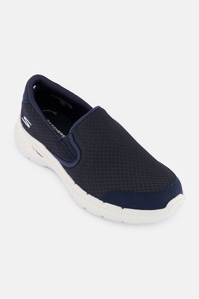 SKECHERS حذاء المشي جو ووك 6 ريكويزيت سهل الارتداء للرجال، أزرق داكن