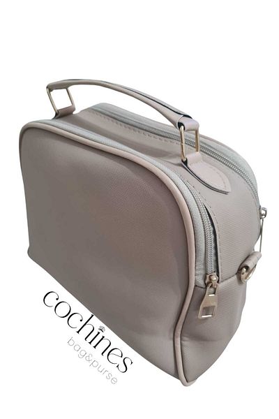glowfit Women's Mink Color Kango Model Leather 3 Compartment Adjustable Strap Hand and Shoulder Bag