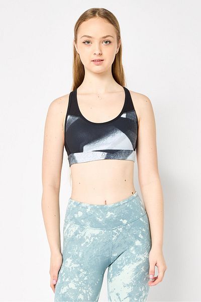 Reebok Women Brand Logo Non Padded Training Sports Bra, Multicolor