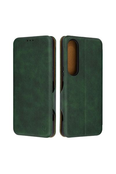 Dali Protective Case Compatible with Sony Xperia 1 VI, Safe Wallet Plus, -Leather, Dark Green