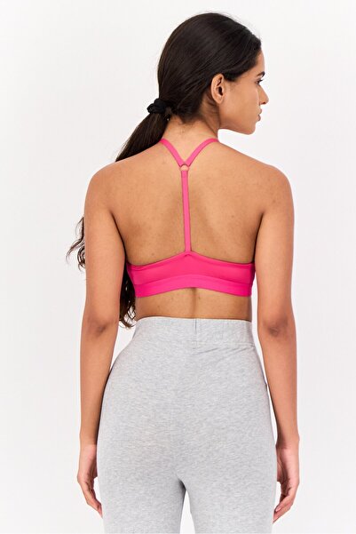 adidas Women Brand Logo Non Padded Sports Bra, Dark Pink