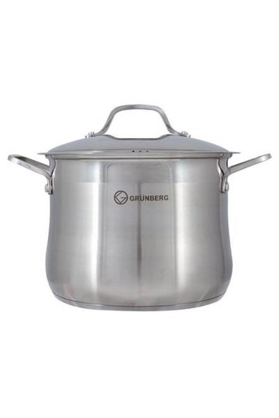OEM Set 2 x Stainless Steel Pot with Lid, 30 Cm, 16 L, Grunberg Gr3130