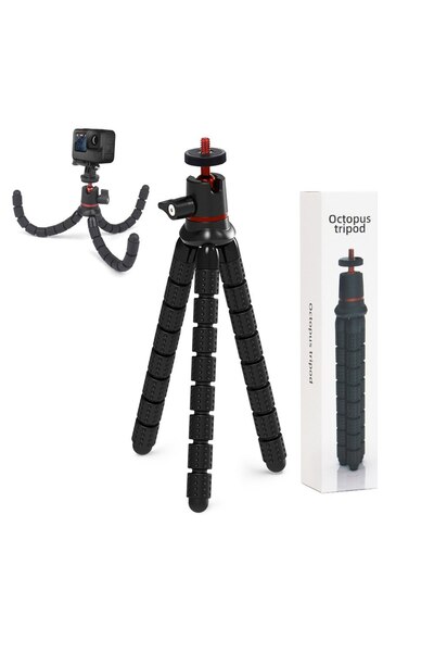 Dali Tripod for sports camera, 1/4 screw mount, Black-Red