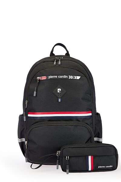 Pierre Cardin Set of 2 School Bags Unisex Children's Multi-Compartment Backpack School Bag and Pen Holder 07Pct18001