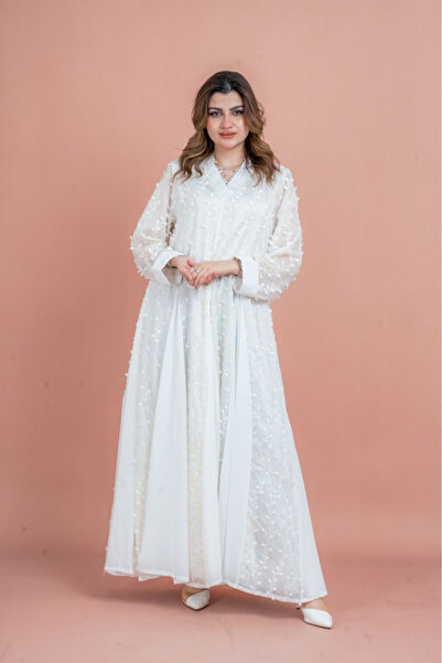 IKKXA Soft Petals Embroidered Jalabiya