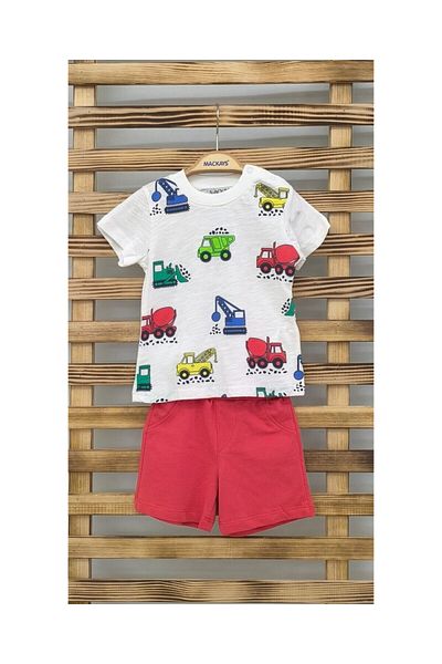 CİCHLİD Men's Car Patterned Shorts Suit