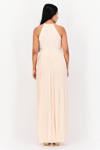 Tfnc Women Pleated Sidony Maxi Dress, Light Peach