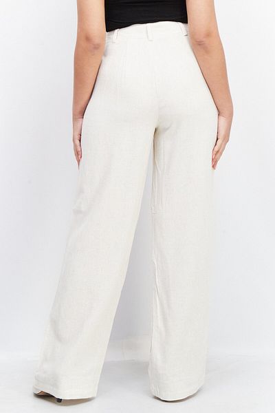 Don't Call Me Jennyfer Women Regular Fit Textured Wide Leg Pant, Beige