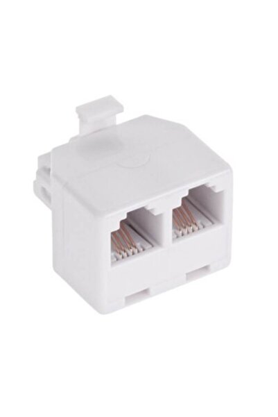 Dali Adaptor Splitter pentru telefon fix, 6p-4c, 1 mascul la 2 femele, alb
