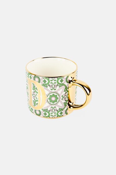 NANETTE LEPORE Vintage Mug With Gold Initial D 450ml, Multicolor