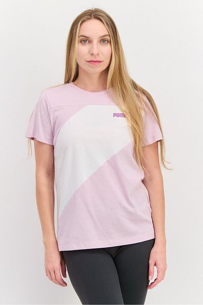 Puma Women Sportswear Fit Short Sleeve Training Top, Lavender/White