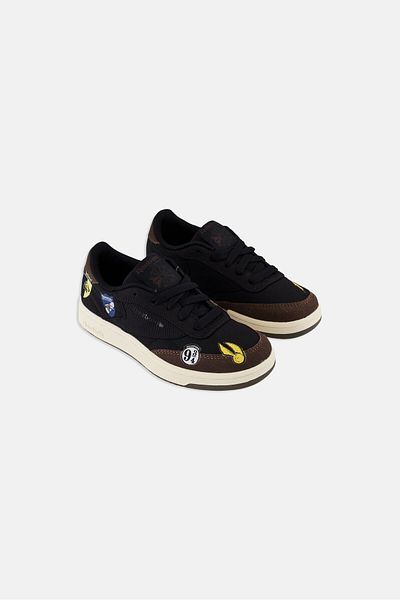 Reebok Kids Boy Club C Lace Up Tennis Shoes, Black