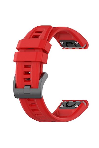 Dali Silicone Watch Strap QuickFit 20mm, Dali, Red, Medium, Water-Resistant