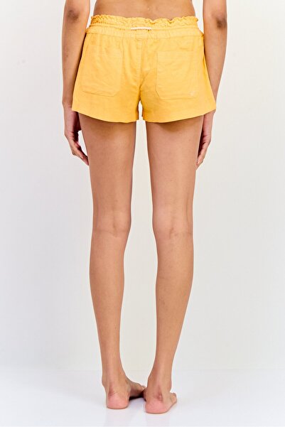 Roxy Women Plain Drawstring Shorts, Orange