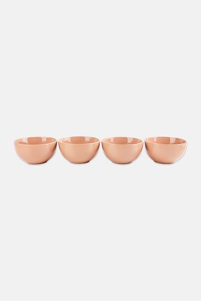 Maser 4 Pieces Round Bowl, Brown