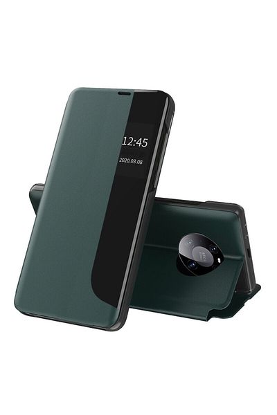 Dali Protective flip cover compatible with Huawei Mate 40 Pro, Sleep Case, leather, dark green