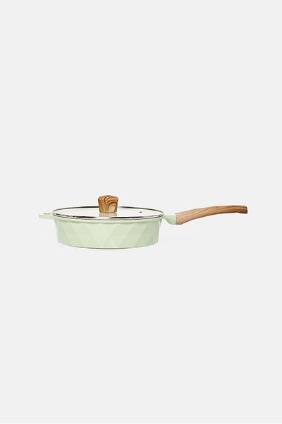 BEBEHOME Cast Aluminum Deep Fry Pan 28 cm, Sage