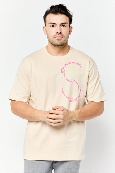adidas x Stella Mccartney Men Sportswear Fit Short Sleeves Outdoor T-Shirt, Beige