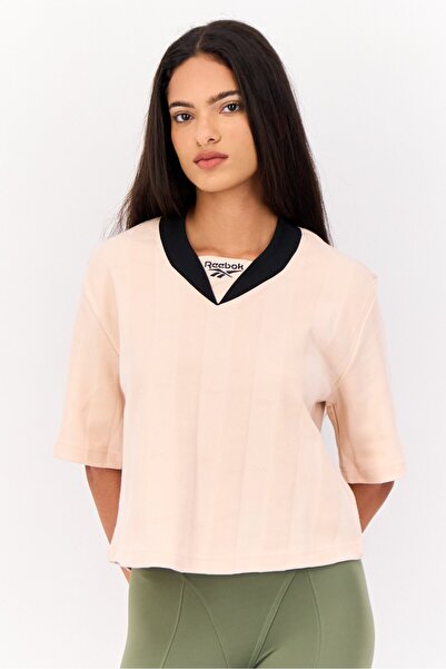 Reebok Women Sportswear Fit Short Sleeve Outdoor T-Shirt, Pink