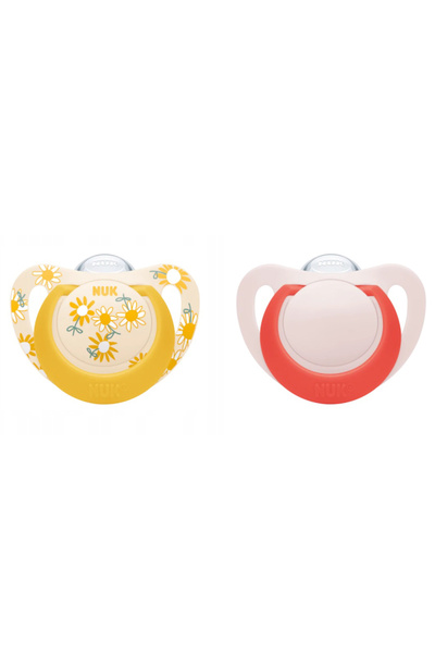 Nuk Πιπίλα Σιλικόνης Star 18-36 μηνών Λουλούδι, Σετ 2 τεμαχίων