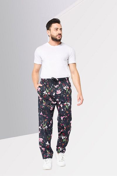 Diesel Men Regular Fit Floral Jogger Pants, Multicolor