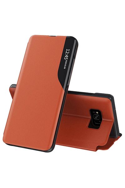 Dali Protective Flip Cover Case Compatible with Samsung Galaxy S8, eFold, Leather, Orange