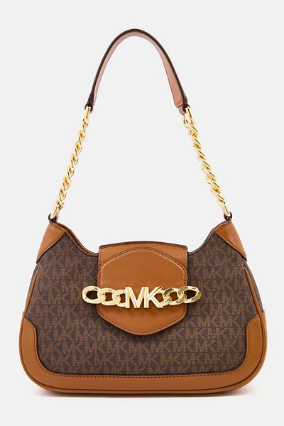 Michael Kors Women Brand Logo Shoulder Bag 26 L x 16 H x 6 W cm, Brown/Black
