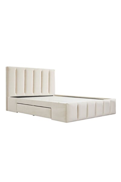 Danube Home Vista 180x200 King Bed with 4 Drawers - Light Beige L220xW191xH111cm