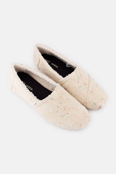 Toms Women Alpargata Speckled Twill Slip On Casual Shoes, Beige