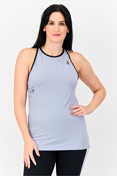 Reebok بلوزة رياضية بدون أكمام بشعار العلامة التجارية للنساء، متعددة الألوان