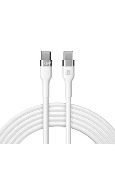 Forever Cablu de încărcare și transfer de date Forever, cablu USB Type-C la USB Type-C, 100W, lungime 2m, alb