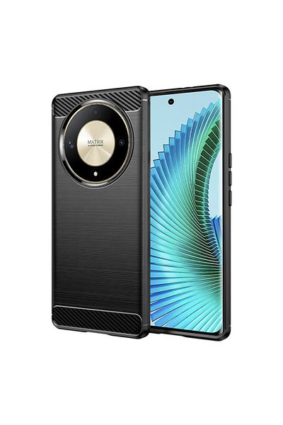 Dali Protective Case Compatible with Honor Magic 6 Lite, Carbon Silicone, Black