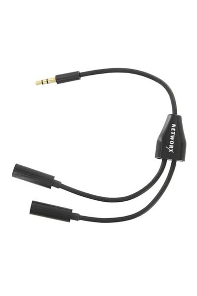 Dali Audio connector cable, splitter, Jack 3.5mm male to 2xJack 3.5mm female, 15cm length, Black