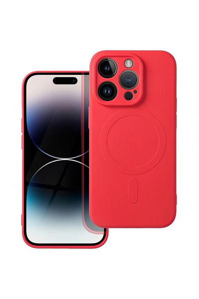 Dali Protective case compatible with Apple iPhone 14 Pro Max, Silicone Mag, MagSafe compatible, Red