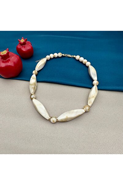 Opia Takı & Aksesuar Marble Look Bead Necklace