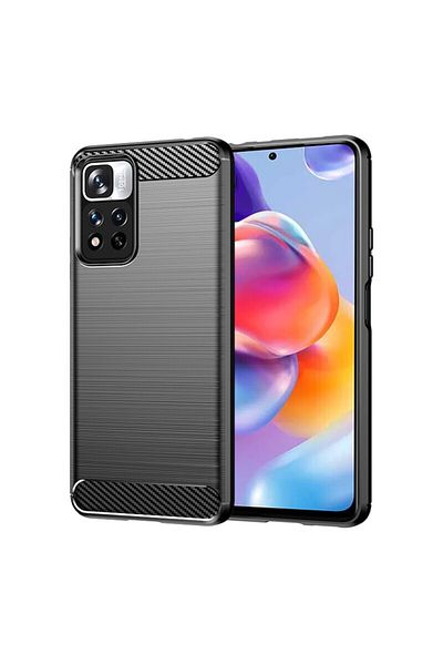 Dali Protective Case Compatible with Xiaomi Redmi Note 11 Pro Plus 5G, Carbon Silicone, Black