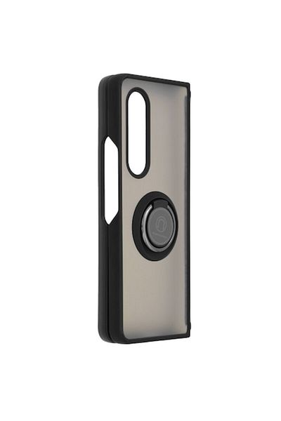 Dali Protective Case for Samsung Galaxy Z Fold 3 5G, Glinth Series, Magnetic Ring, TPU, Black-Transparent