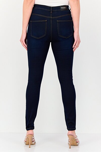 JDY Women Regular Fit Solid Stretchable Straight Jeans, Navy