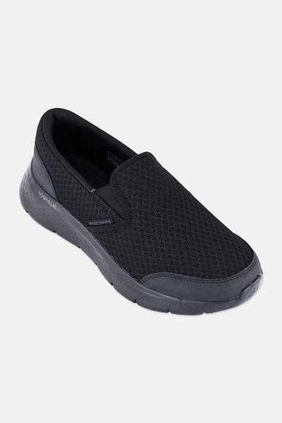 SKECHERS حذاء المشي جو ووك فليكس سهل الارتداء للرجال، أسود