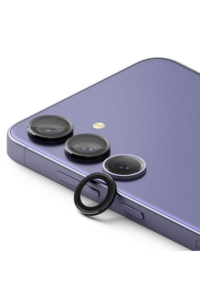 Dali Camera Protection Film Compatible with Samsung Galaxy S24, Lens Frame, Tempered Glass, Black-Transpa