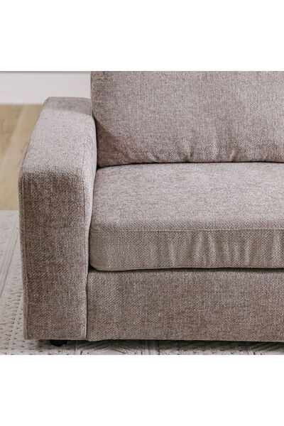 Danube Home Odum 2 Seater Fabric Sofa with Left Arm - Brown L184xW99xH90cm