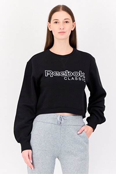 Reebok Women Sportswear Fit Long Sleeve Outdoor Sweatshirt, Black