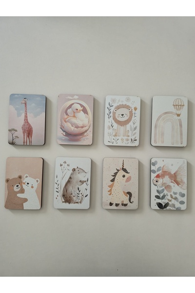 Fizello Çocuk Odası Mdf Tablo 12 cm x 17 cm - 8 Adet