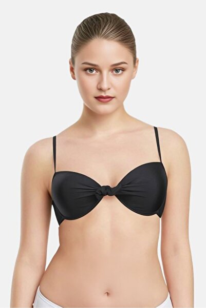 Rip Curl بيكيني علوي مبطن سادة للنساء، أسود