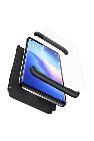 Dali 360 Protective Case Compatible with Oppo Reno 5 Pro 5G, Screen Protector Included, Plastic, Black